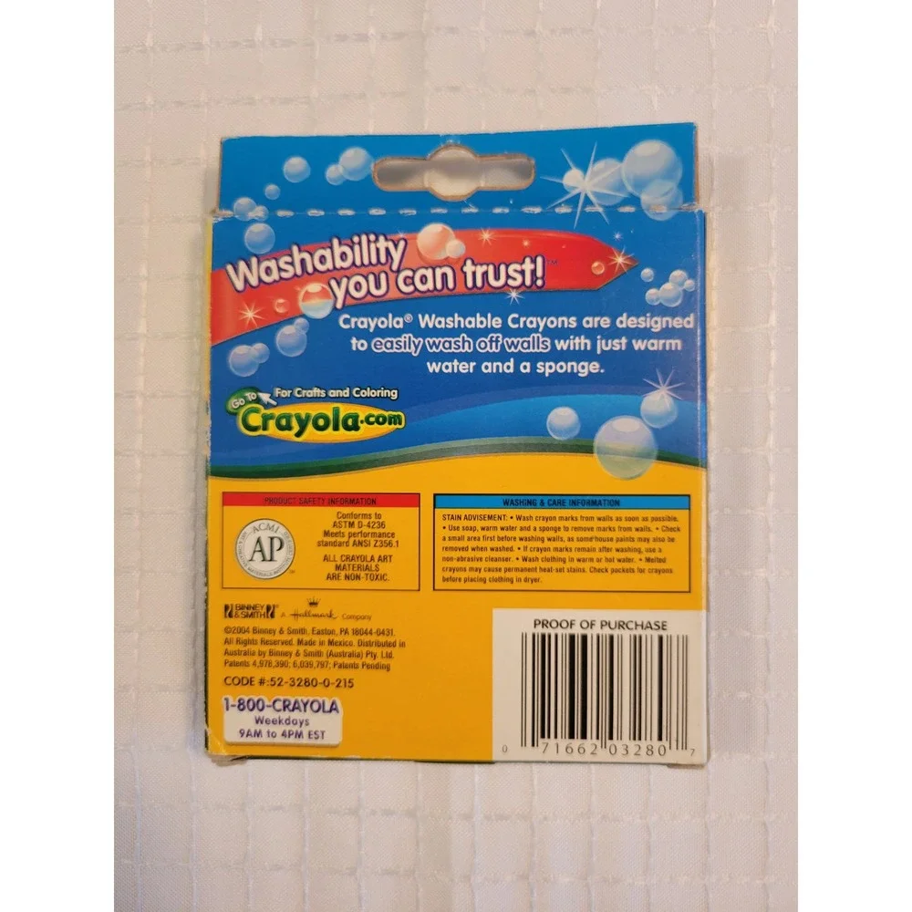 Crayola Large Washable Crayons 8 Count Non-Toxic 52-3280-0-215 Multi Color